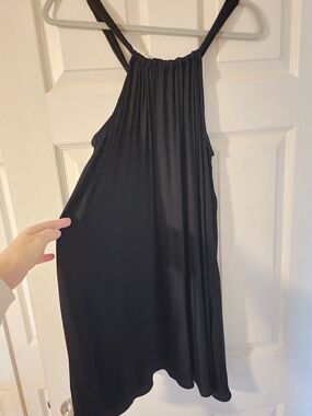 Banana Republic Factory Black Halter Pleated Mini Dress